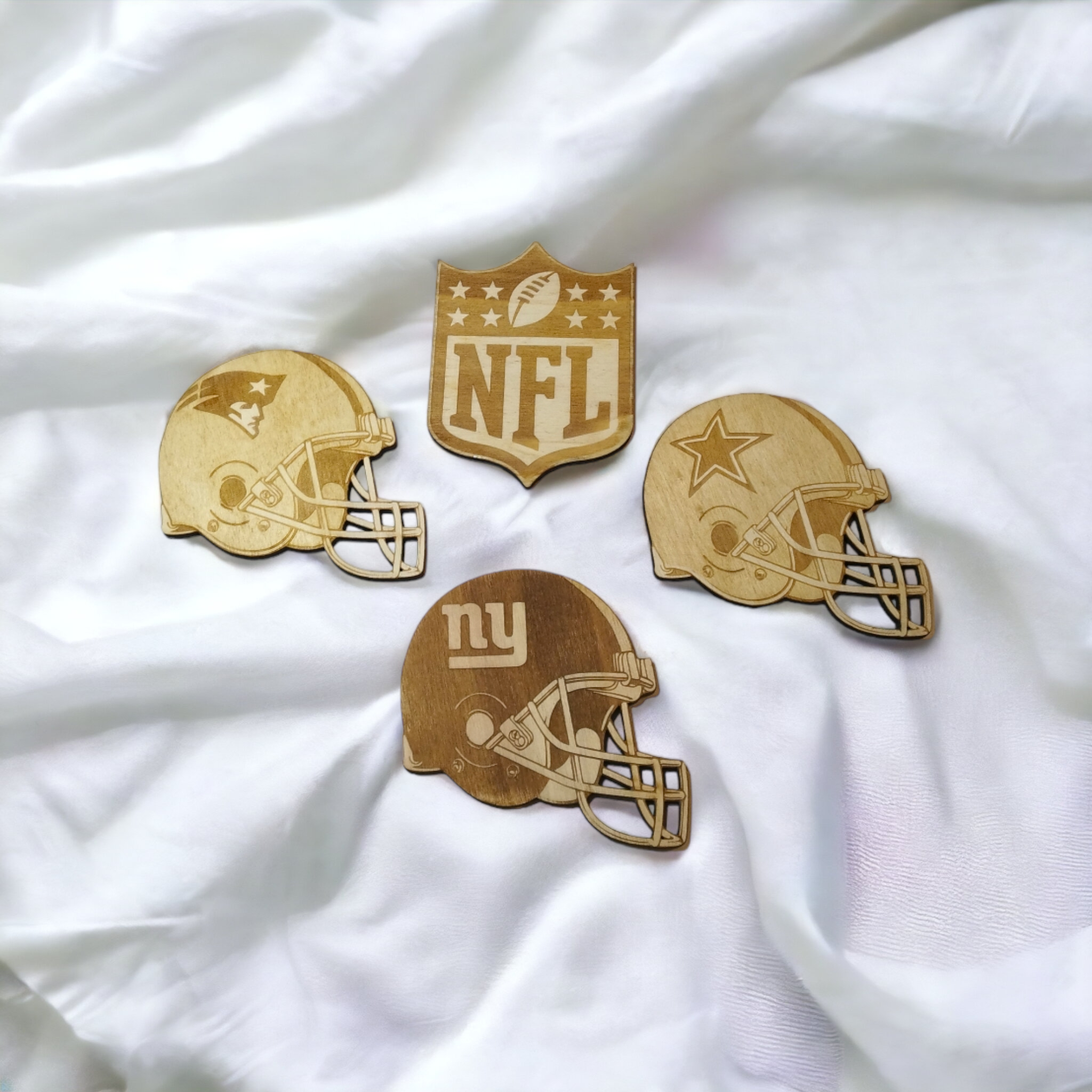 NFL Wooden Coasters - Handmade Gift - Housewarming - Wood Kitchenware